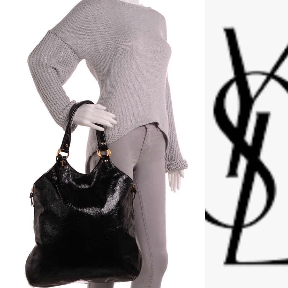YSL Black Patent Leather Large Tribute Bag - Picture 3 of 16